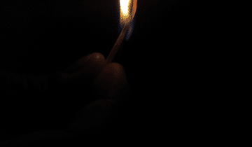 A candlelight in the dark